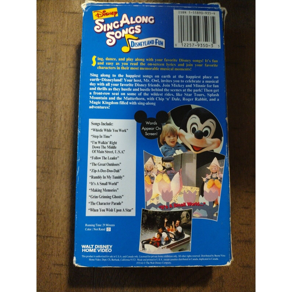 Disneys Sing Along Songs - Disneyland Fun: Its a Small World (VHS, 1993) - Picture 3 of 7
